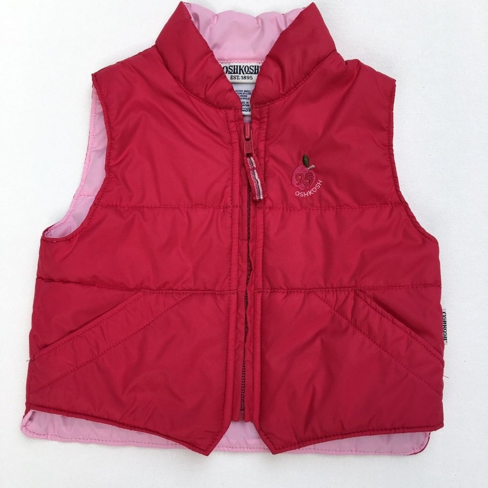 Osh Kosh Girls Pink Puffer Vest Size 3-6 Months